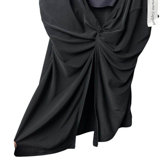 Miraclesuit LOVE KNOT Twist Front Underwire Tankini SwimSuit Top Black SZ 12 NWT - Picture 8 of 10